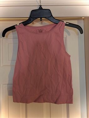 Athleisure Seamless Washed Rose Ribbed Tank Top - Size Small/Medium